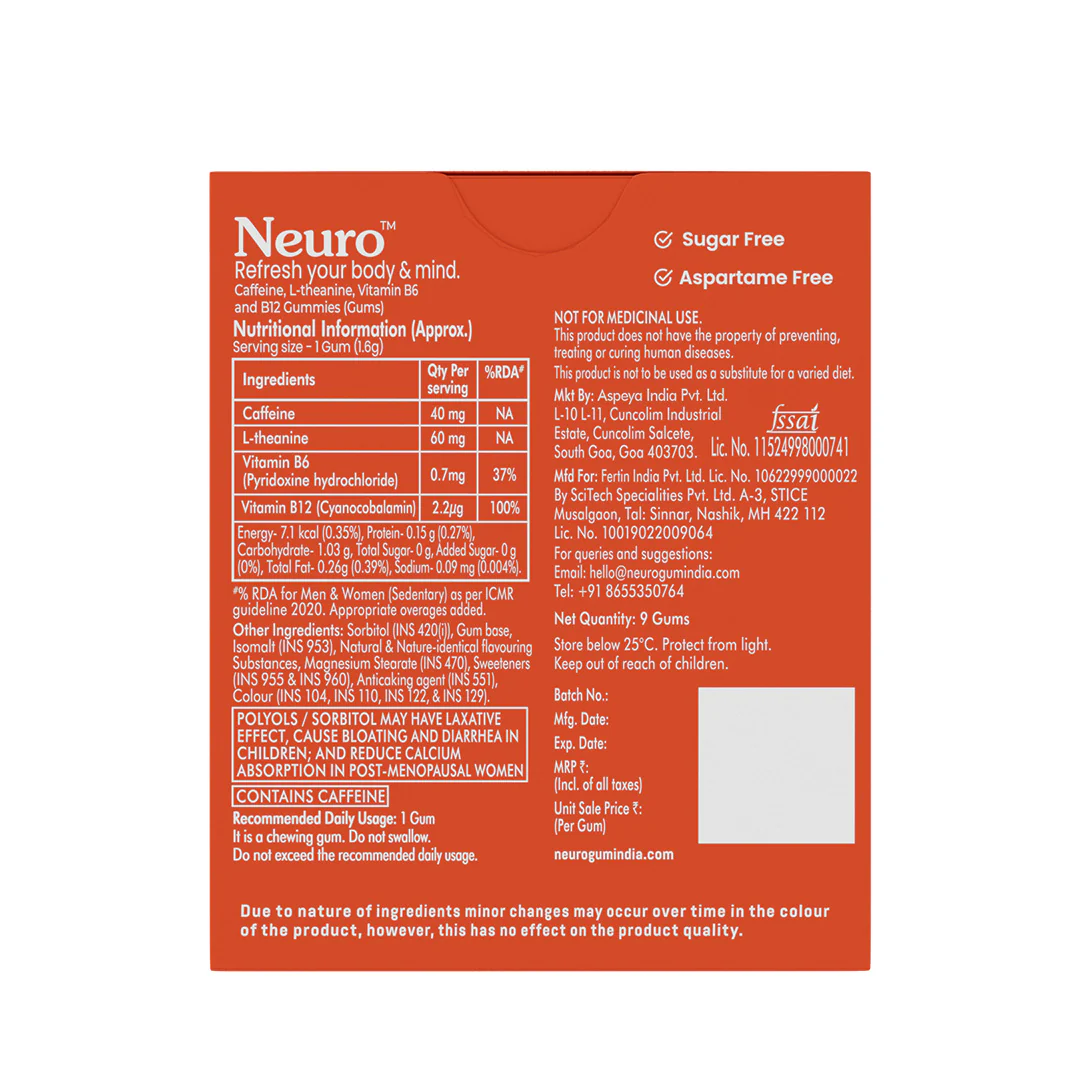 Neuro Energy & Focus Caffeine Cinnamon Gums - Image 12