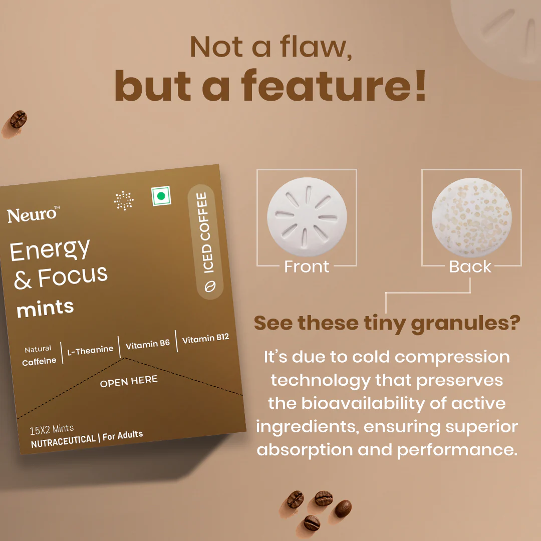 NeuroGum Energy Caffeine Mints- Iced Coffee (30 Pieces: 15 X 2 mint sachets) - Image 7